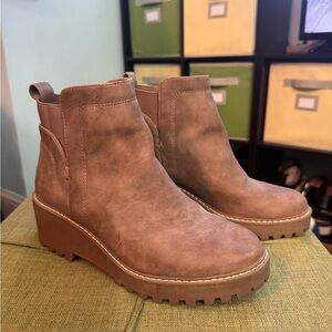 Dolce Vita Brown Platform Chelsea Ankle Boots
